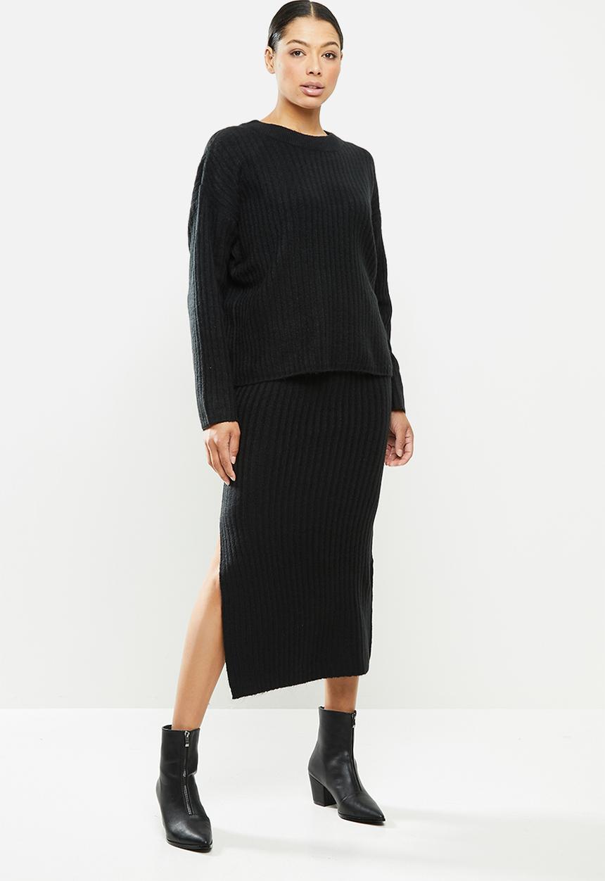 Brave Soul - Skirt & top set - black
