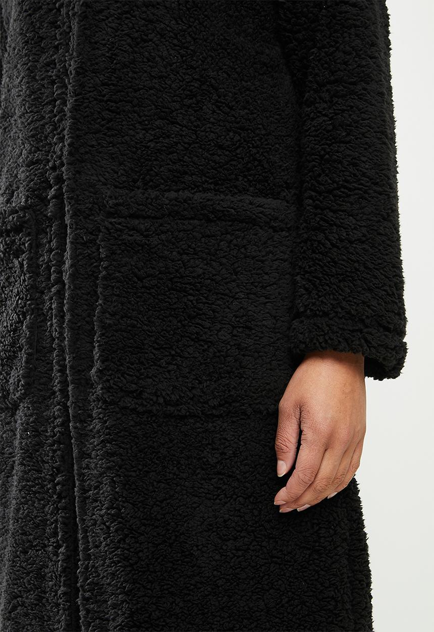 Brave Soul - Heavenly longline coat- black