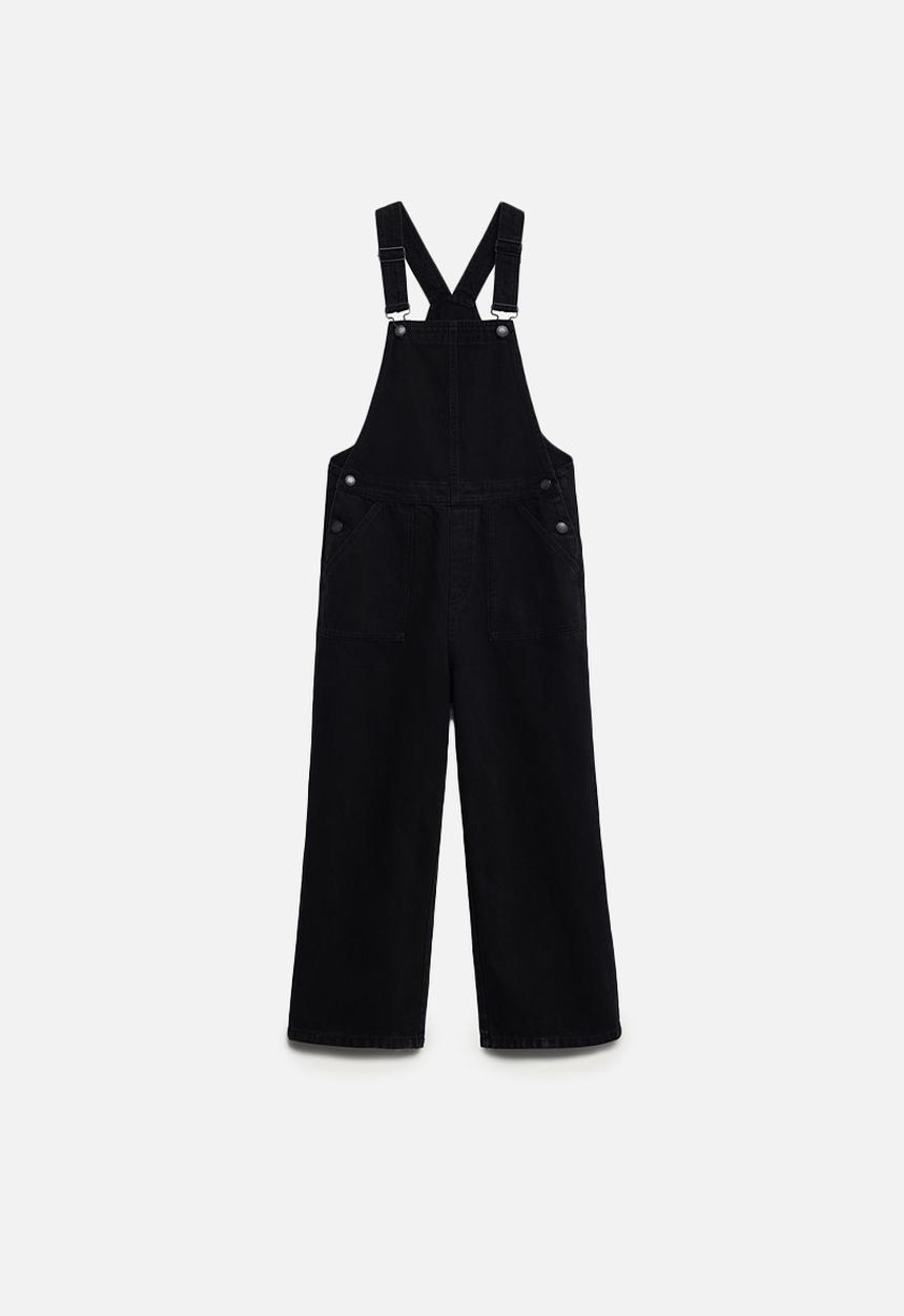 MANGO - Amber dungarees - black