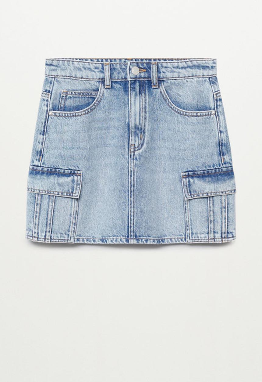 MANGO - Cargo skirt - blue