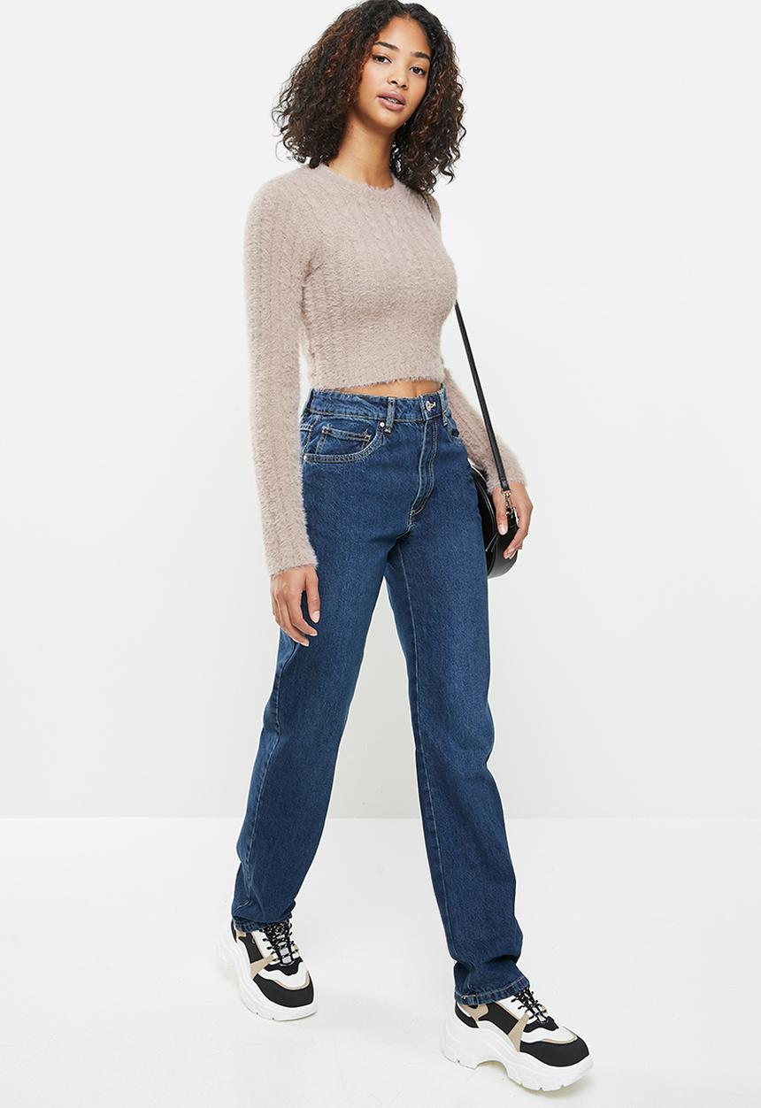 Factorie - Fluffy knit crop jumper - dusty pink