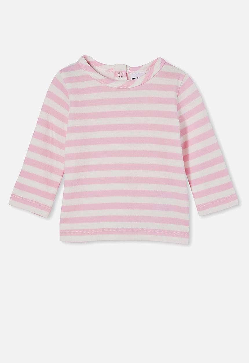 Cotton On - Lenny long sleeve top - pink & white 