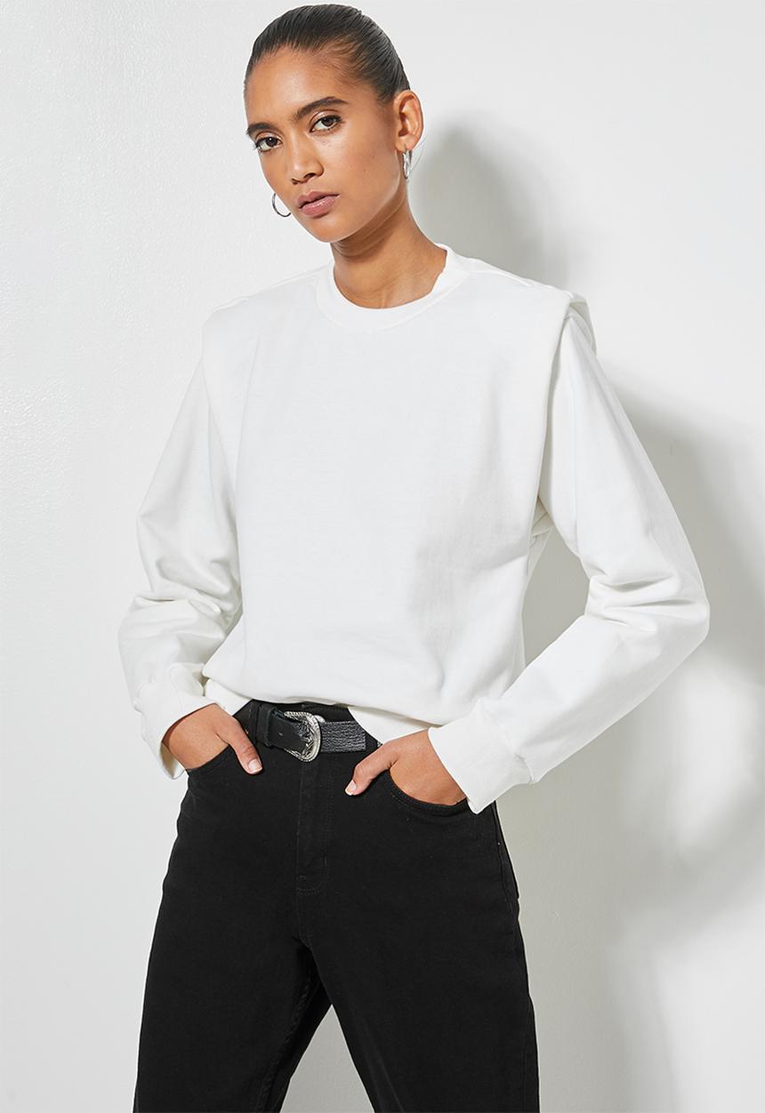 Superbalist - Shoulder pad sweat - ecru