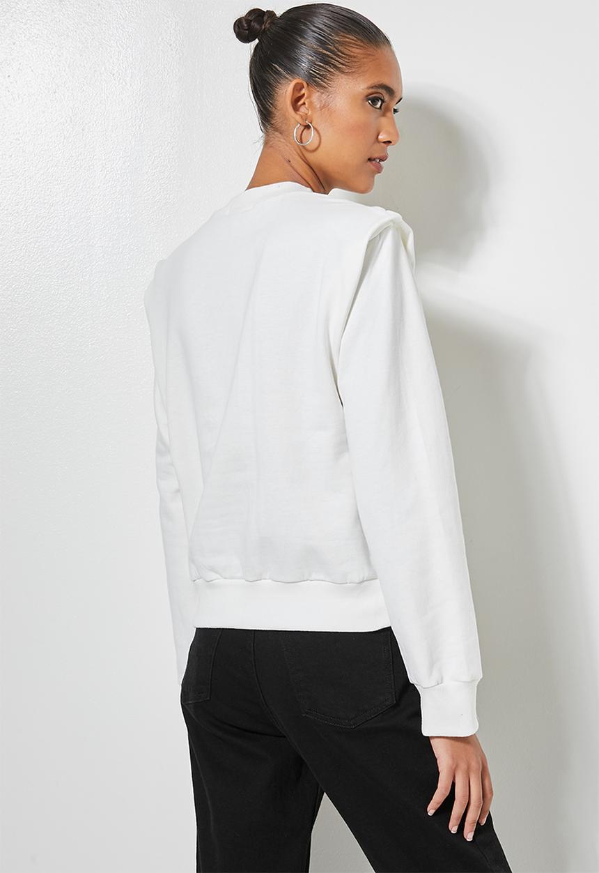 Superbalist - Shoulder pad sweat - ecru
