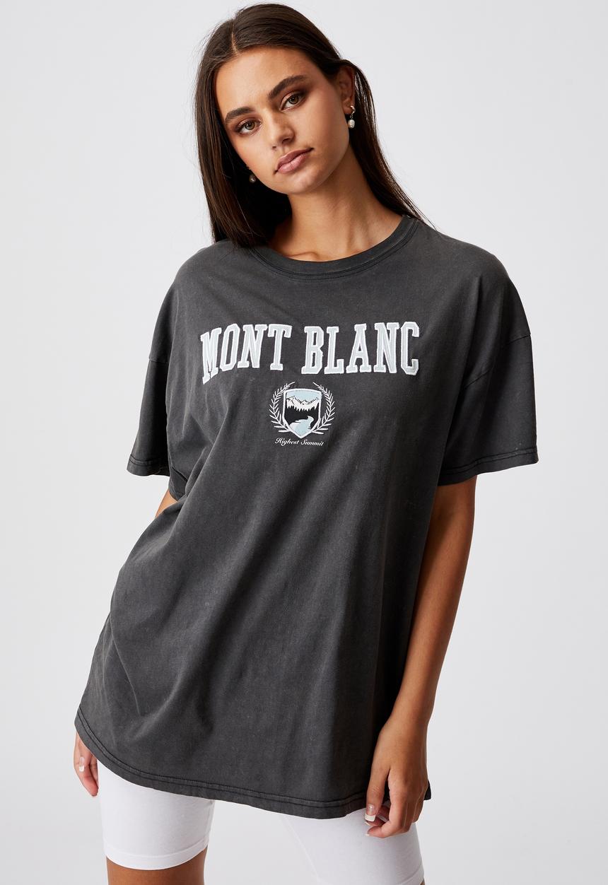 Factorie - Oversized graphic t shirt - washed black