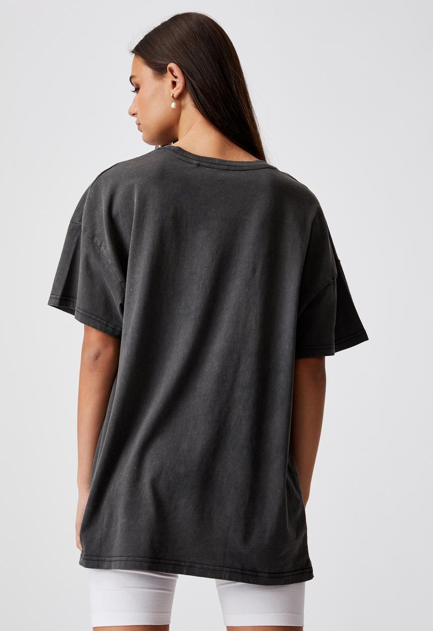 Factorie - Oversized graphic t shirt - washed black
