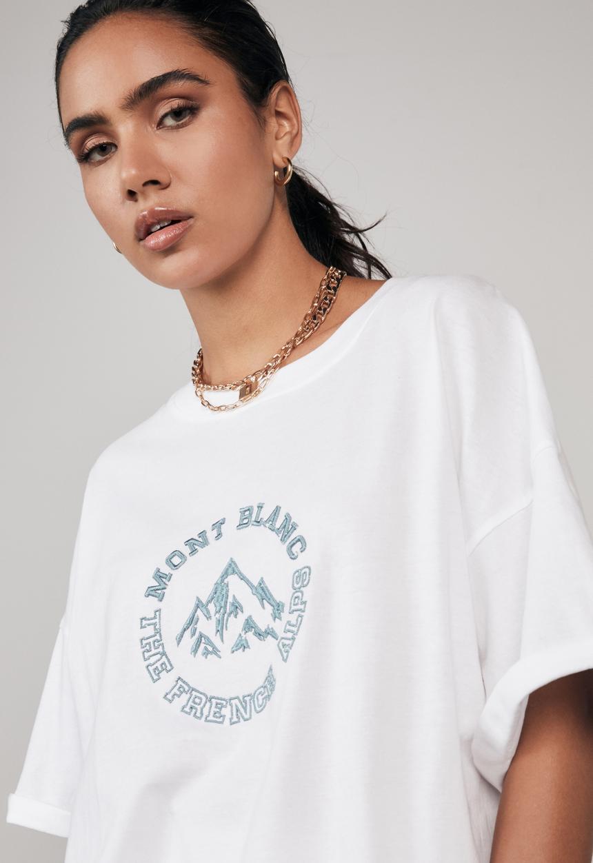 Factorie - Oversized graphic T-shirt - white