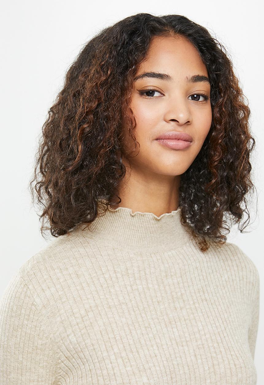 Cotton On - Ultimate variegated ribbed mock neck - taupe