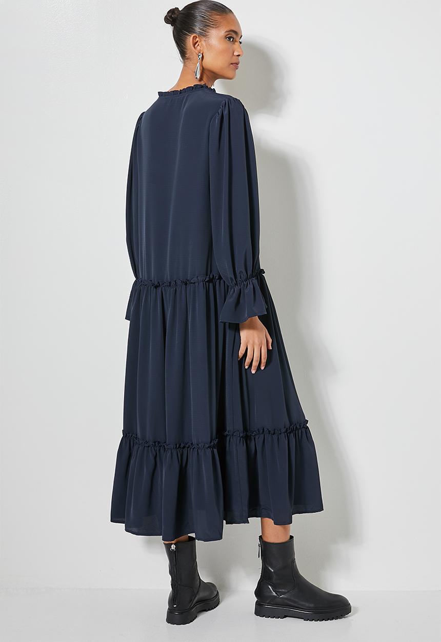 Superbalist - Volume tiered dress - navy