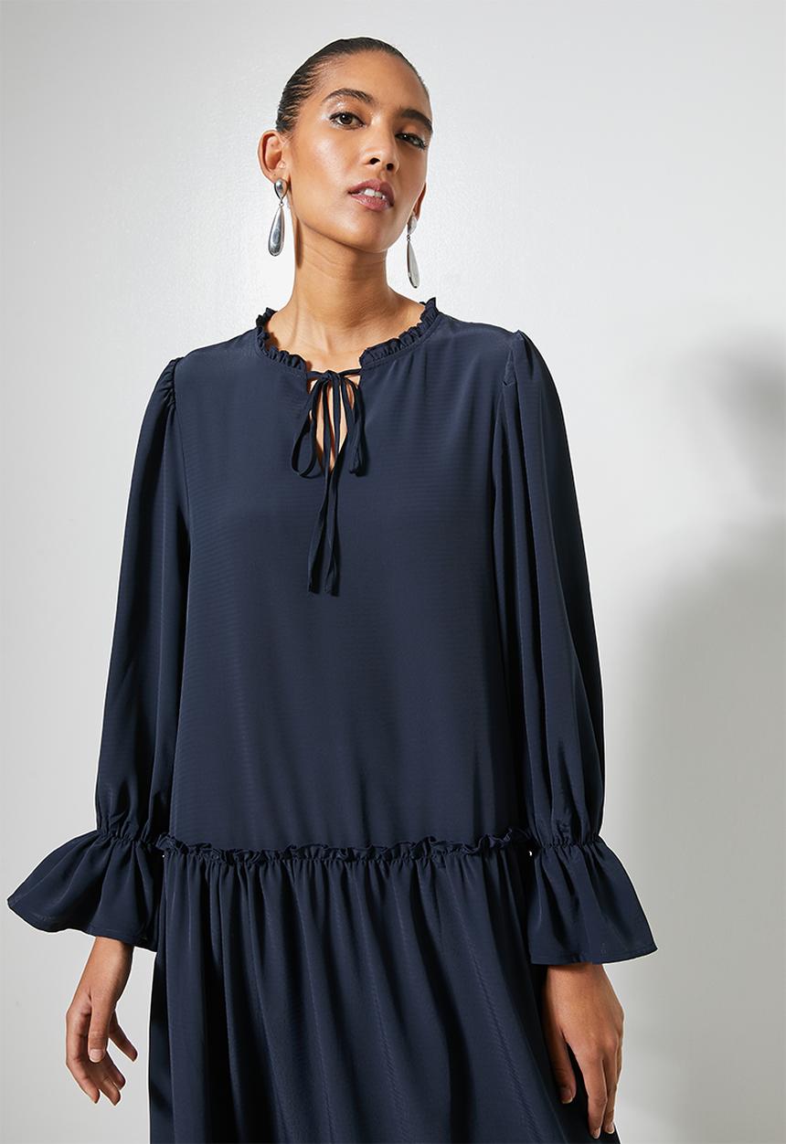 Superbalist - Volume tiered dress - navy