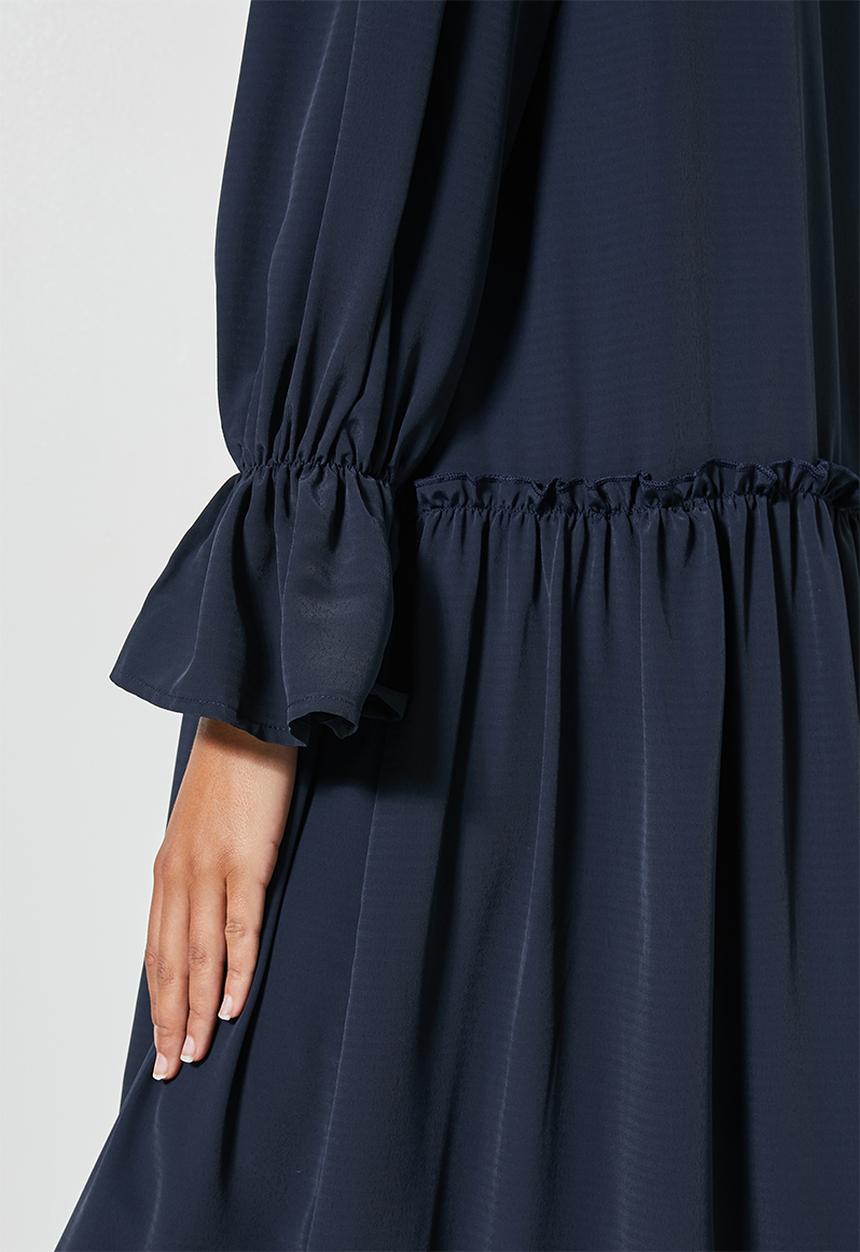 Superbalist - Volume tiered dress - navy