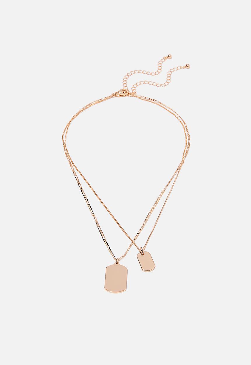 Rubi - Keepsake 2 pack necklace set - double tag gold