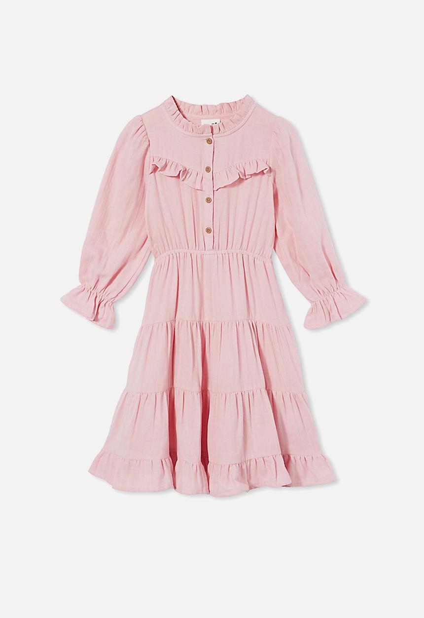Cotton On - Andie long sleeve dress - pink