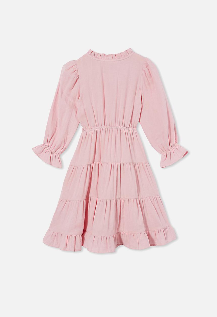 Cotton On - Andie long sleeve dress - pink