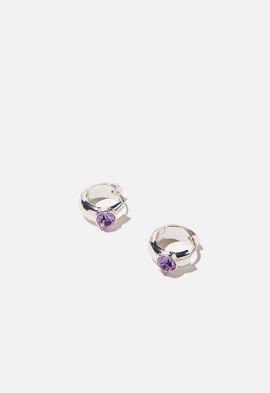 Rubi - Premium chunky huggie hoop - sterling silver plated violet