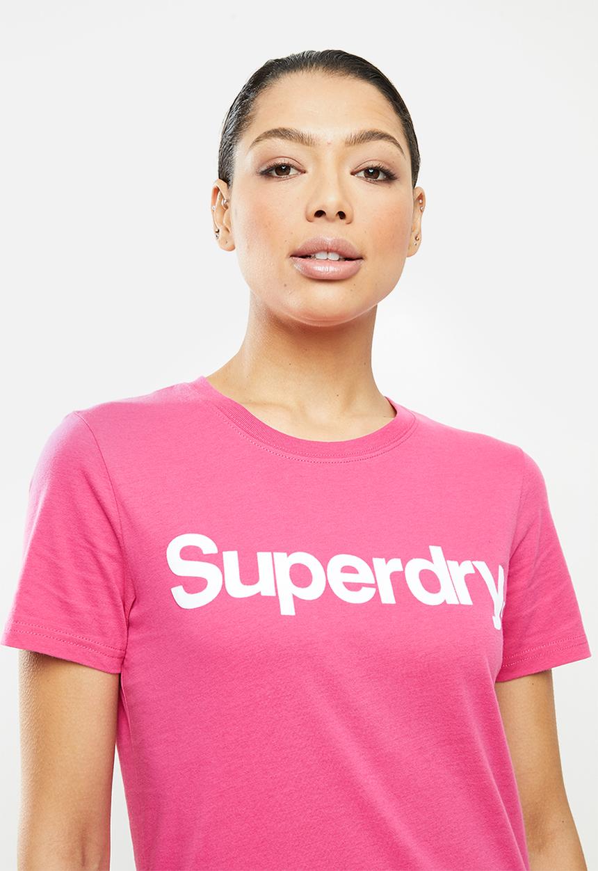 Superdry. - Cl flock tee - hot pink