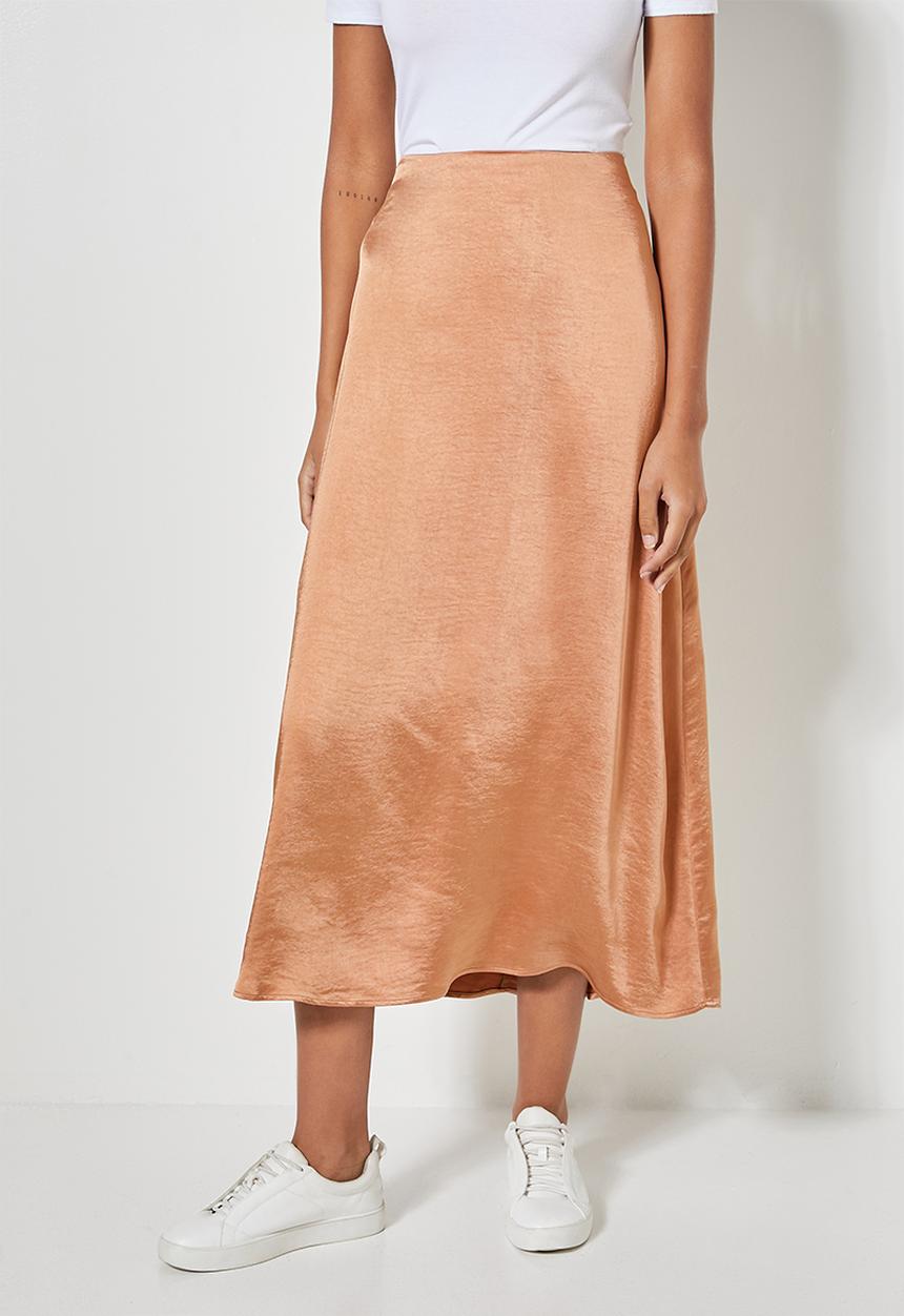 Superbalist - Lux bias slip skirt - bronze