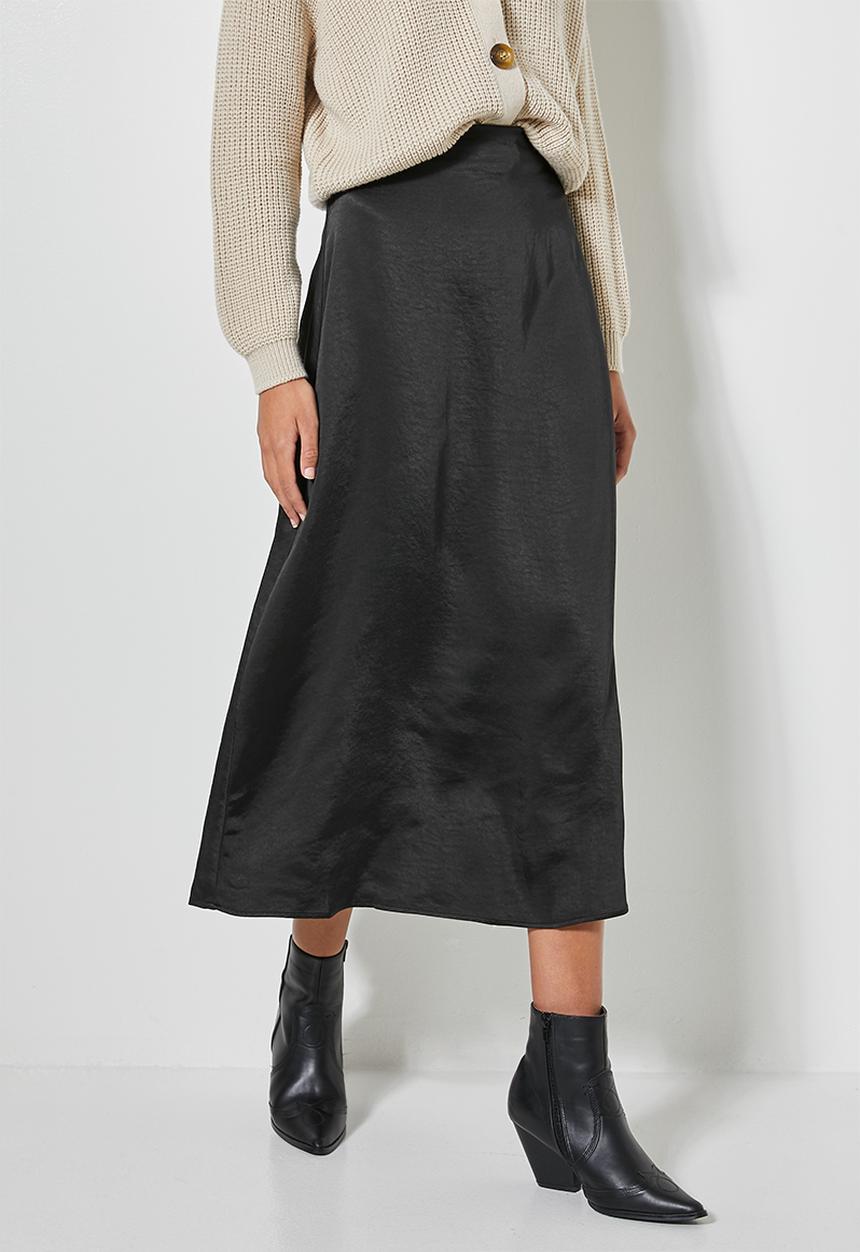 Superbalist - Lux bias slip skirt - black