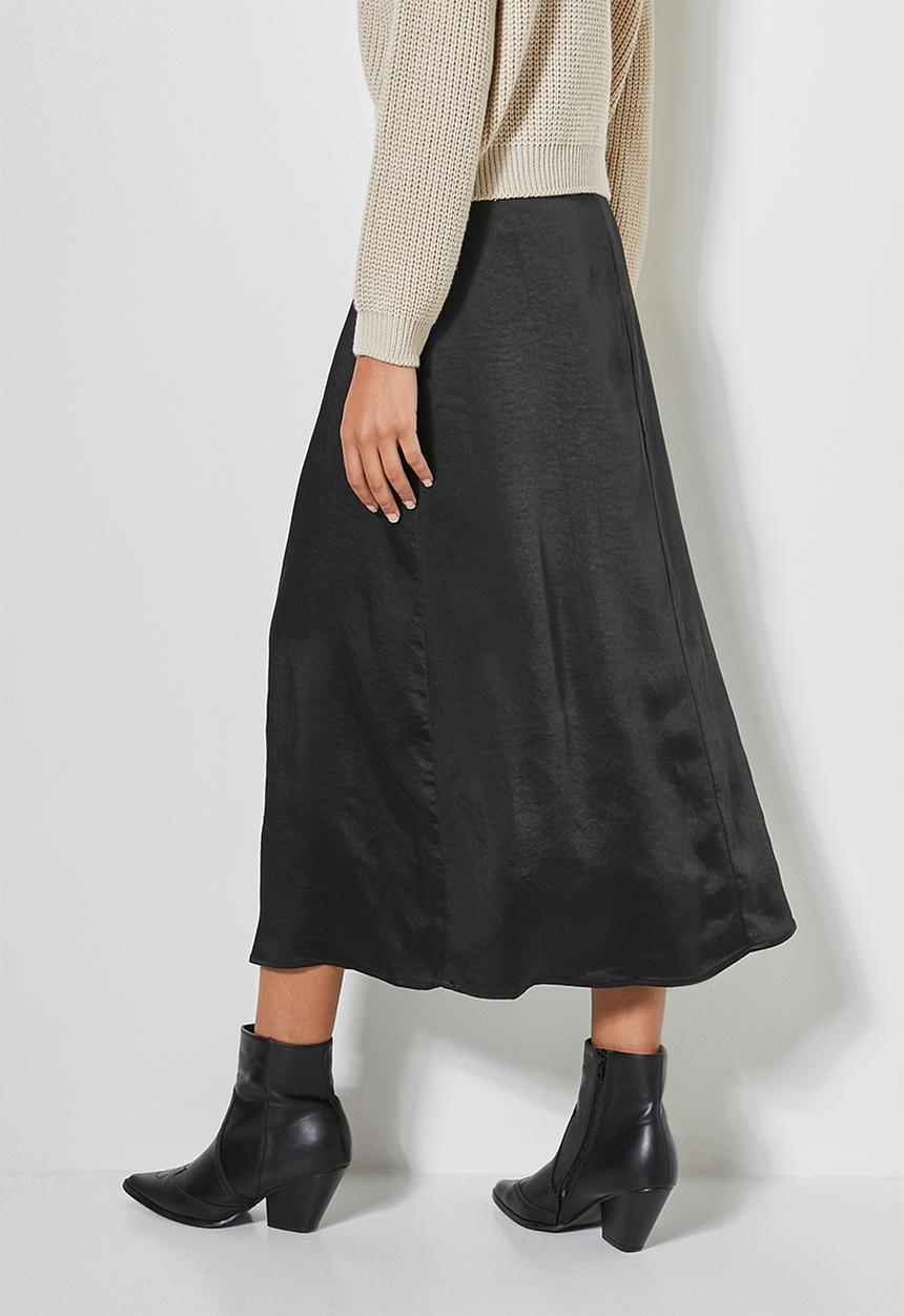 Superbalist - Lux bias slip skirt - black