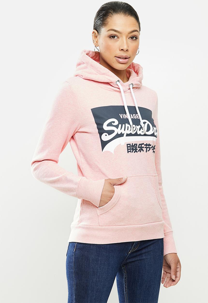 Superdry. - Vl o pastel hoodie - light pink