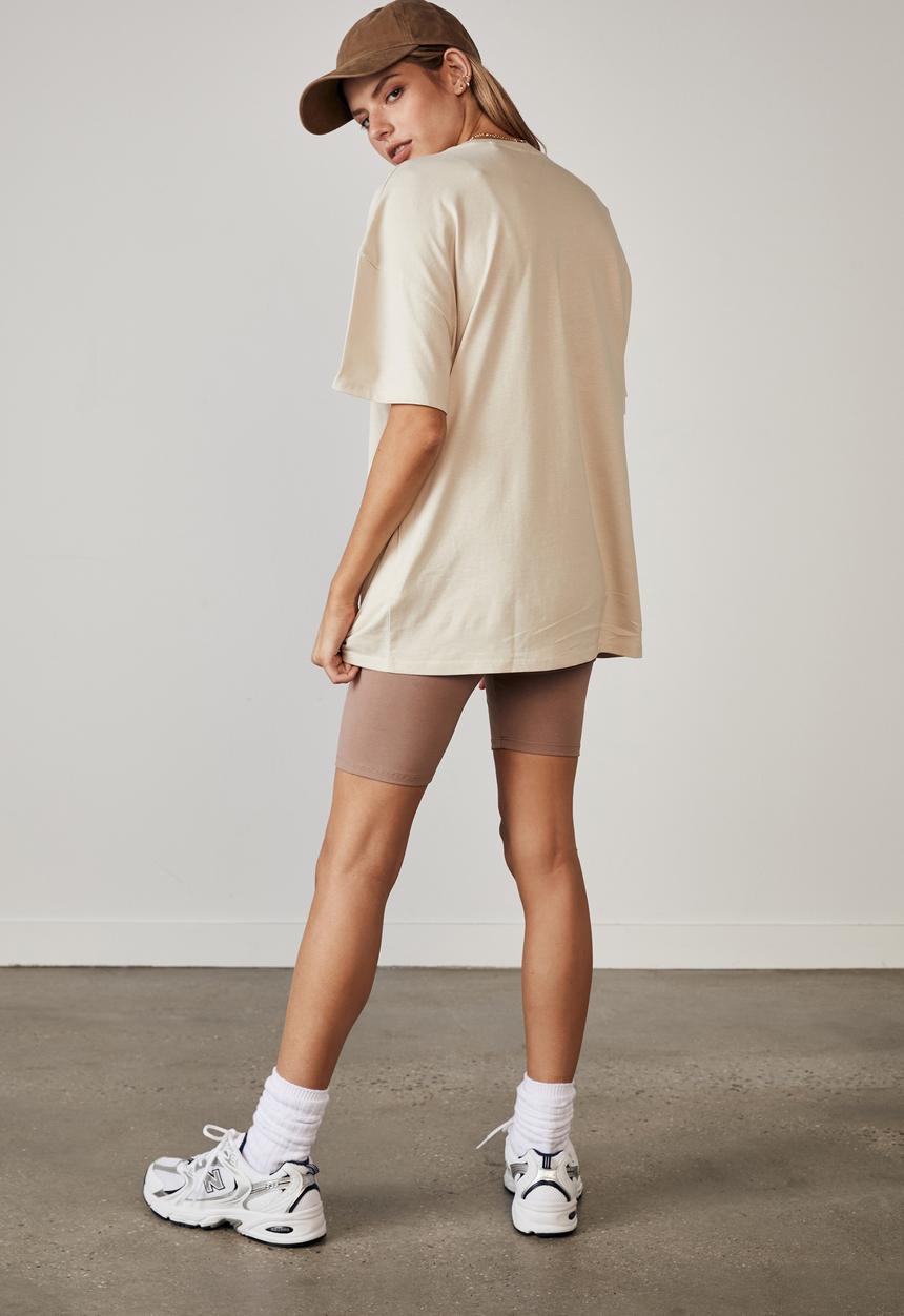 Factorie - Super relaxed graphic tee - pumice stone