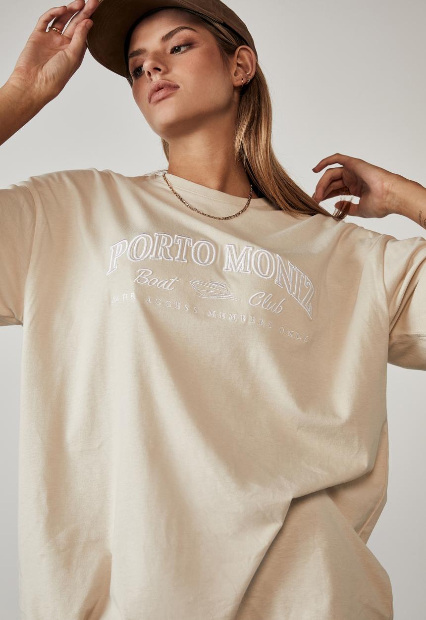Factorie - Super relaxed graphic tee - pumice stone