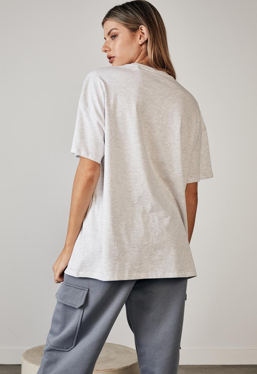 Factorie - Super relaxed graphic tee - silver marle