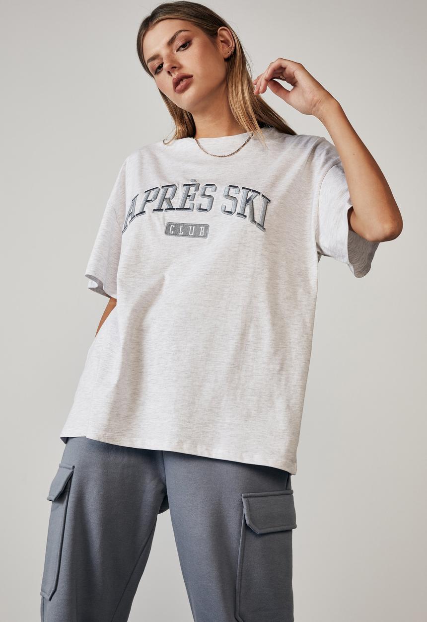 Factorie - Super relaxed graphic tee - silver marle