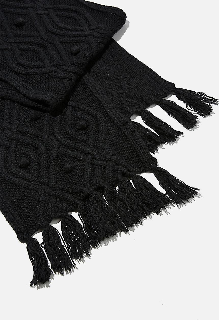 Rubi - Heritage knit scarf - black cable knit