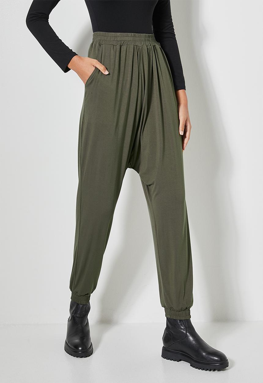 Superbalist - Drop crotch knit jogger - dark olive