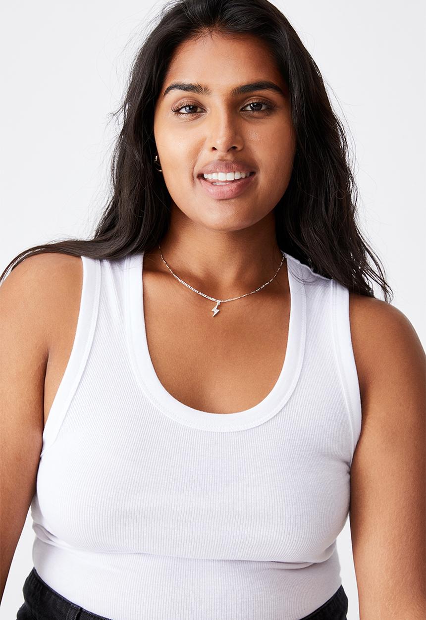 Rubi - Premium pendant necklace - sterling silver plated lightning bolt