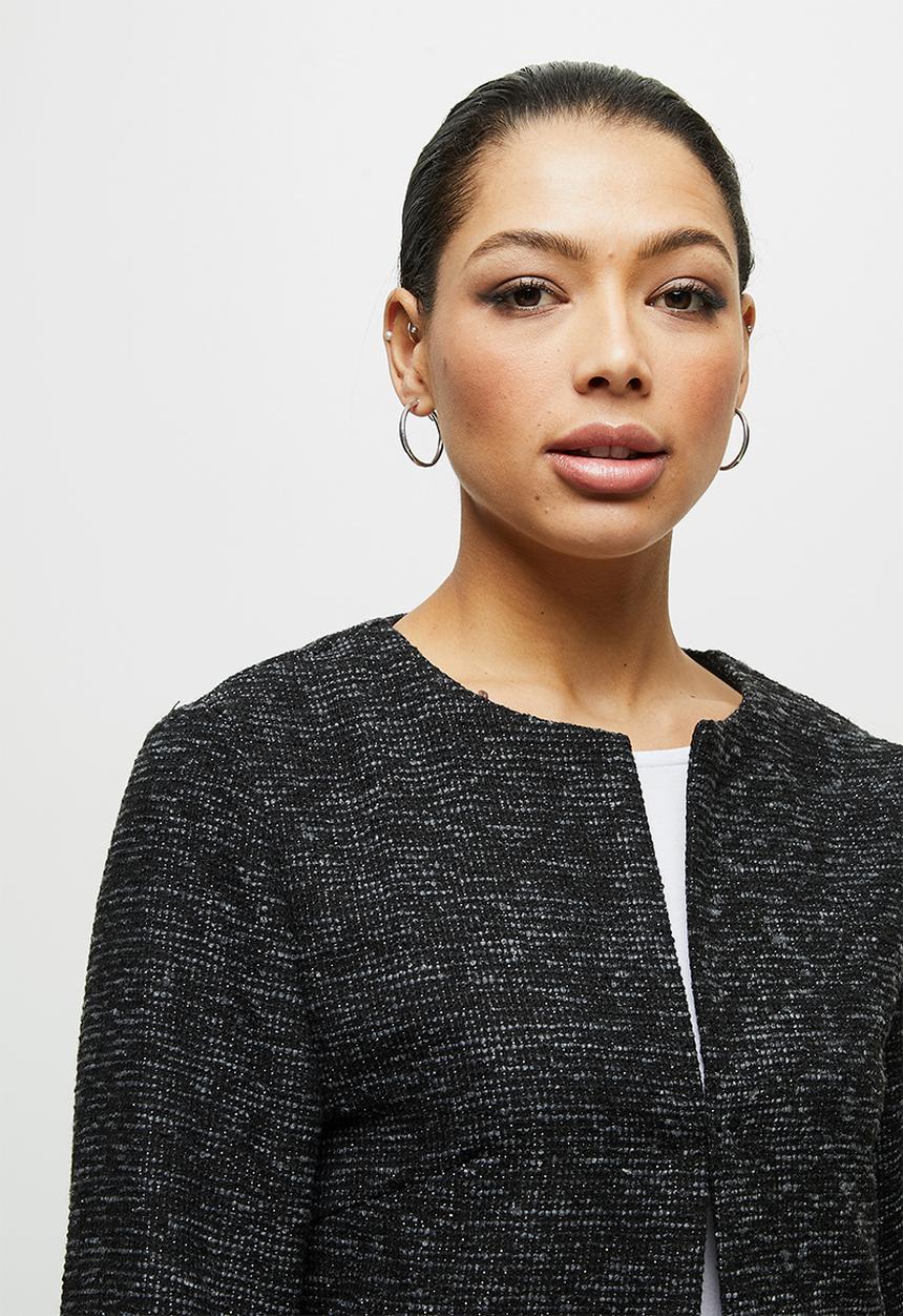edit - Texture longline jacket - black 