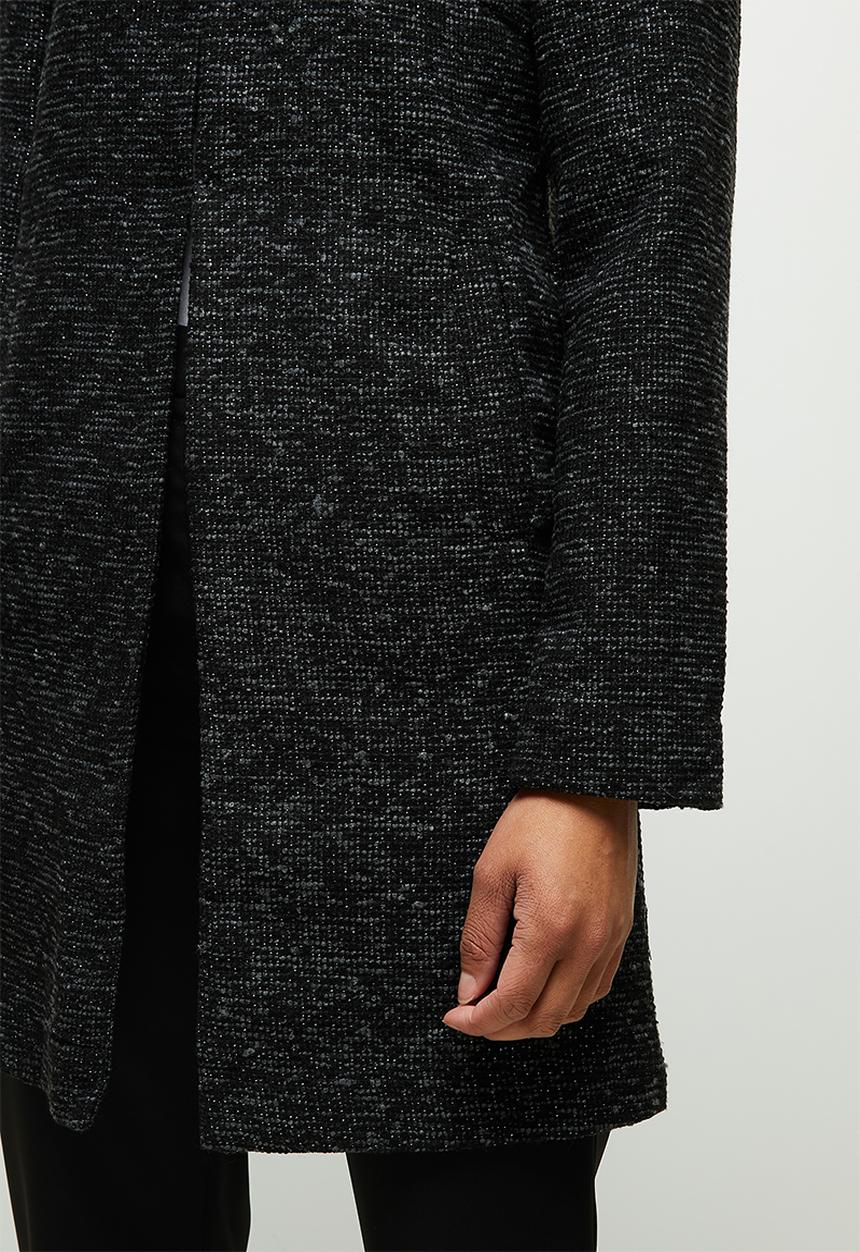 edit - Texture longline jacket - black 