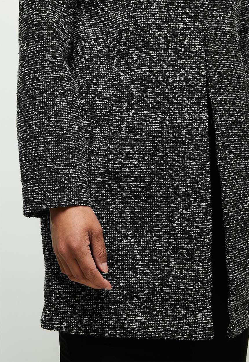 edit - Texture longline jacket- Medium grey