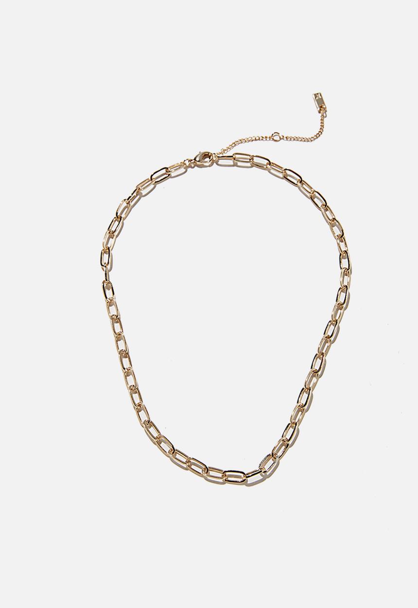 Rubi - Premium single chain necklace - gold plated open link