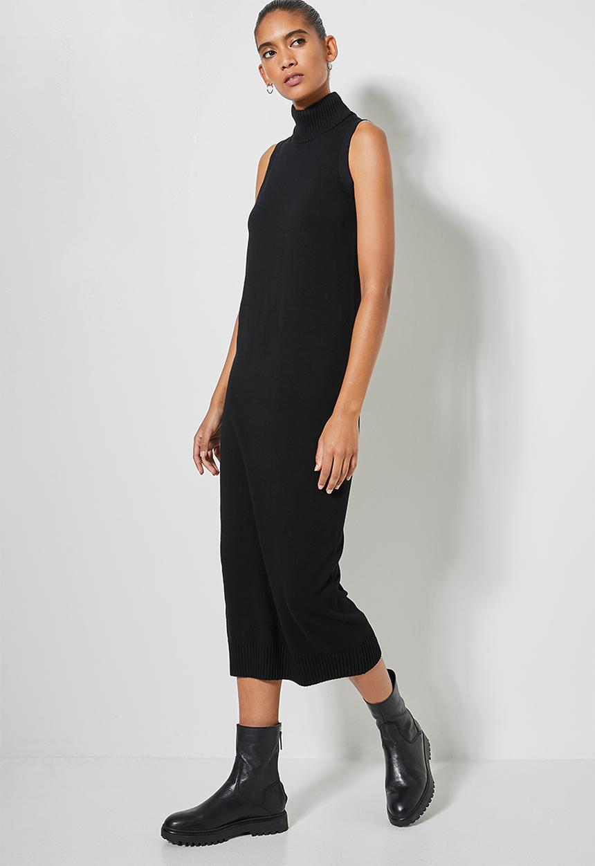 Superbalist - Organic cotton sleeveless knitwear dress - black