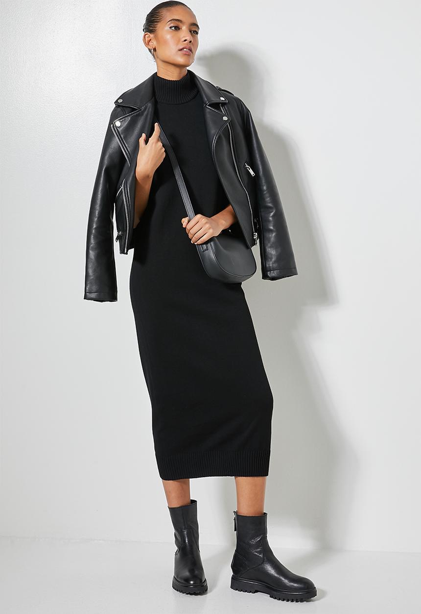 Superbalist - Organic cotton sleeveless knitwear dress - black