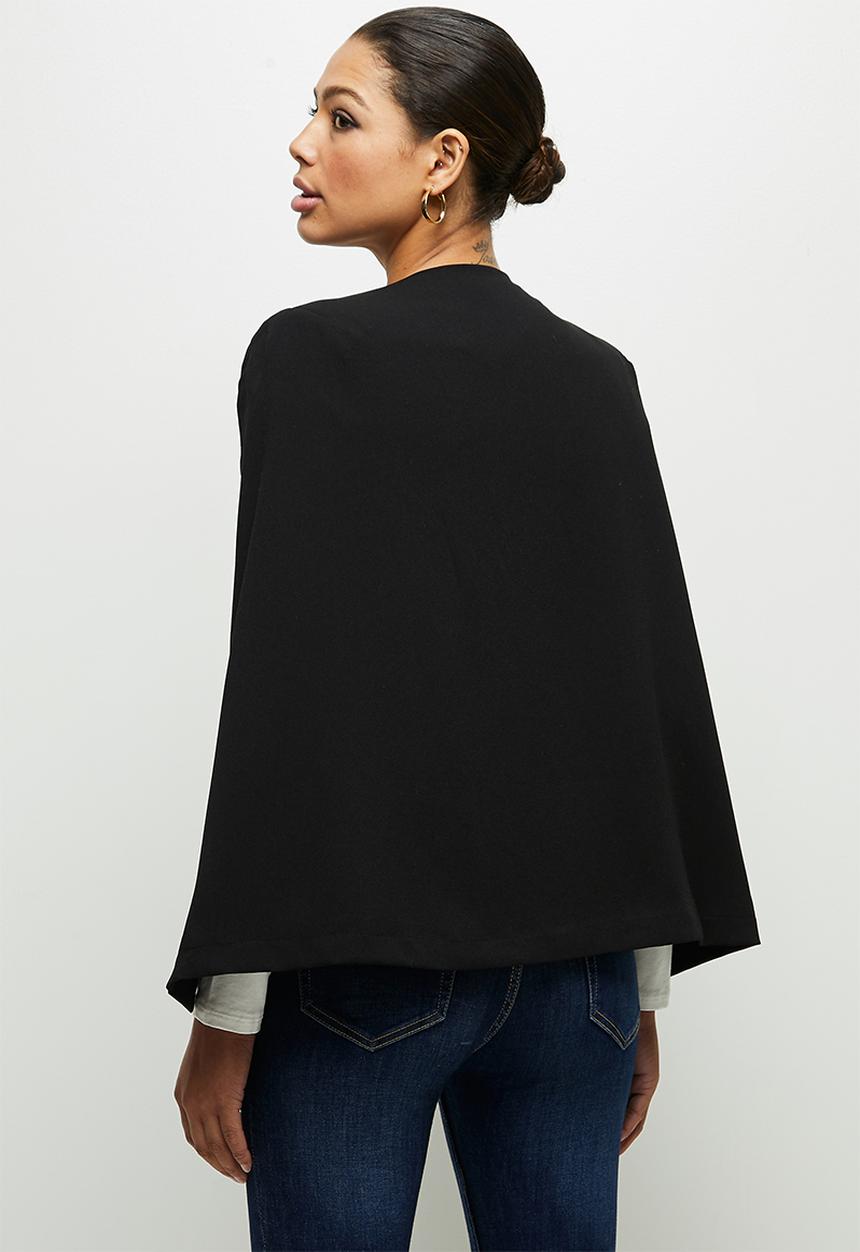 edit - Cape suit jacket - black