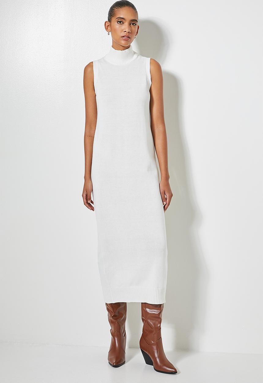 Superbalist - Organic cotton sleeveless knitwear dress - winter white