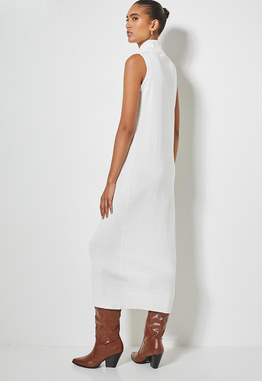 Superbalist - Organic cotton sleeveless knitwear dress - winter white
