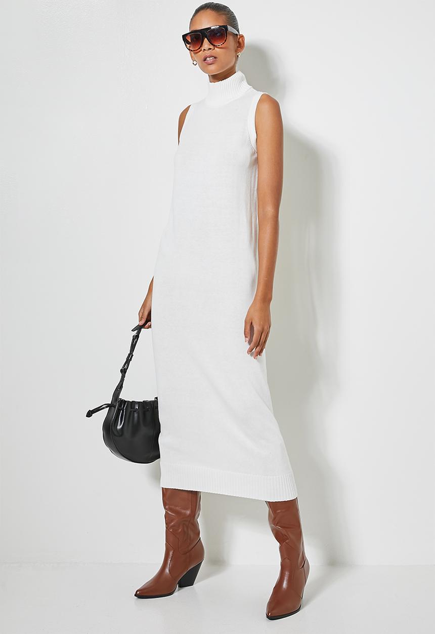 Superbalist - Organic cotton sleeveless knitwear dress - winter white