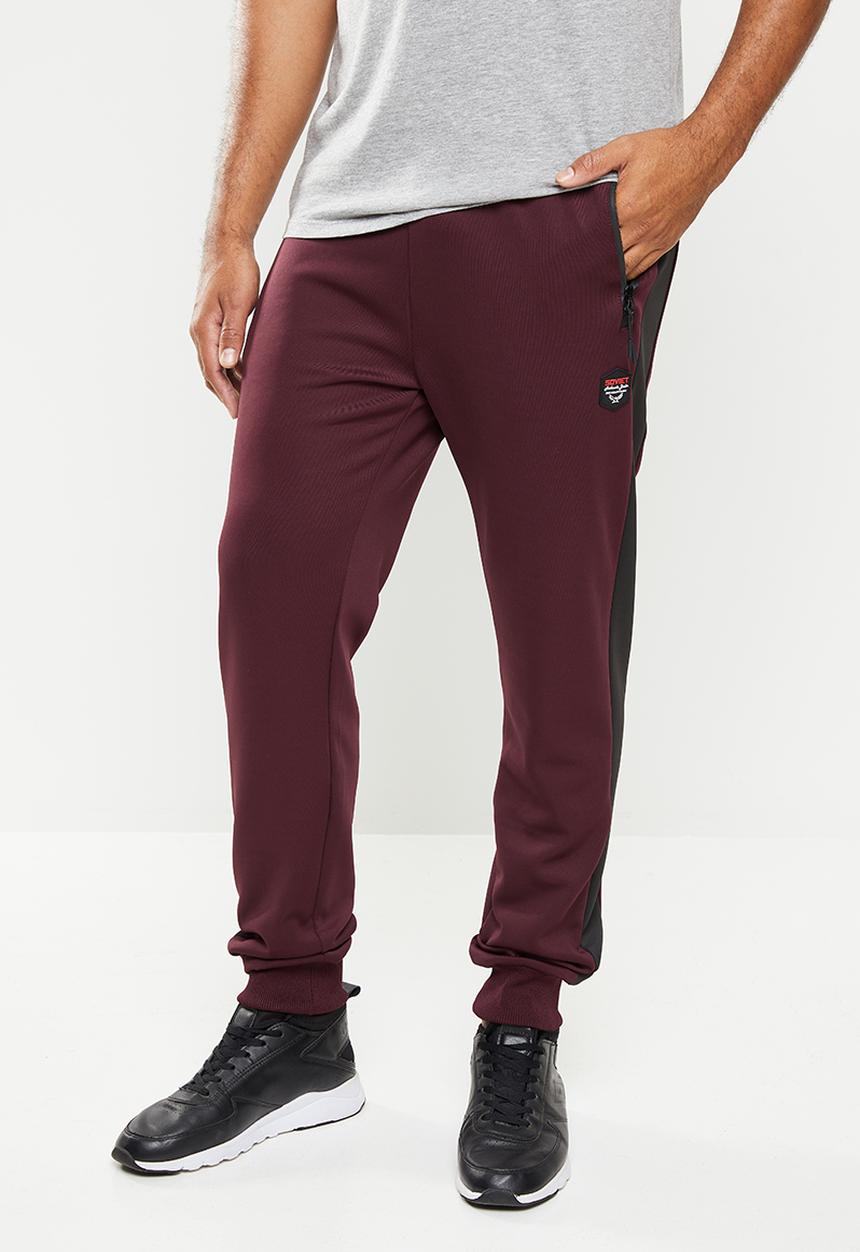 SOVIET - Mahony fashion track pants - burgundy