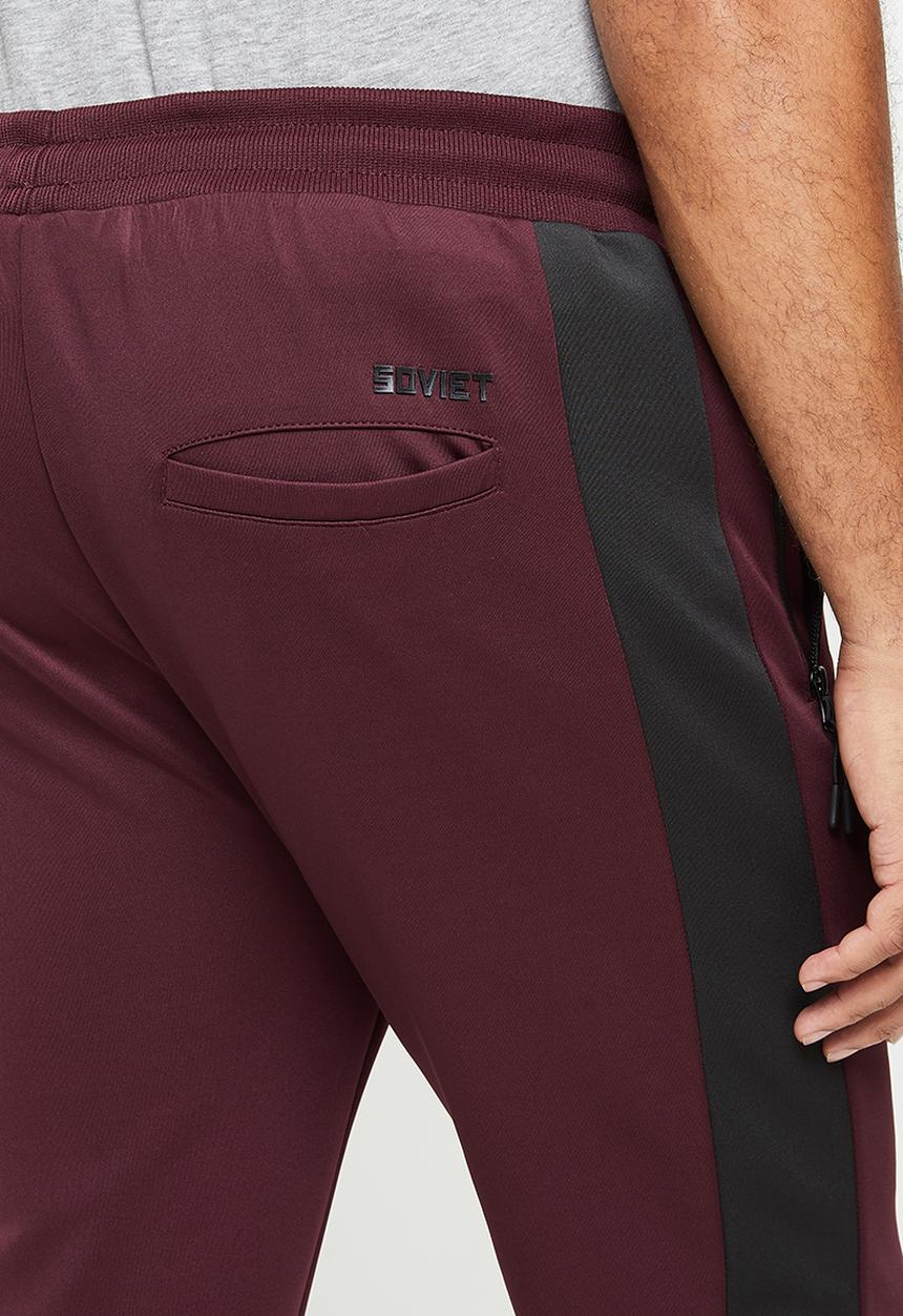 SOVIET - Mahony fashion track pants - burgundy