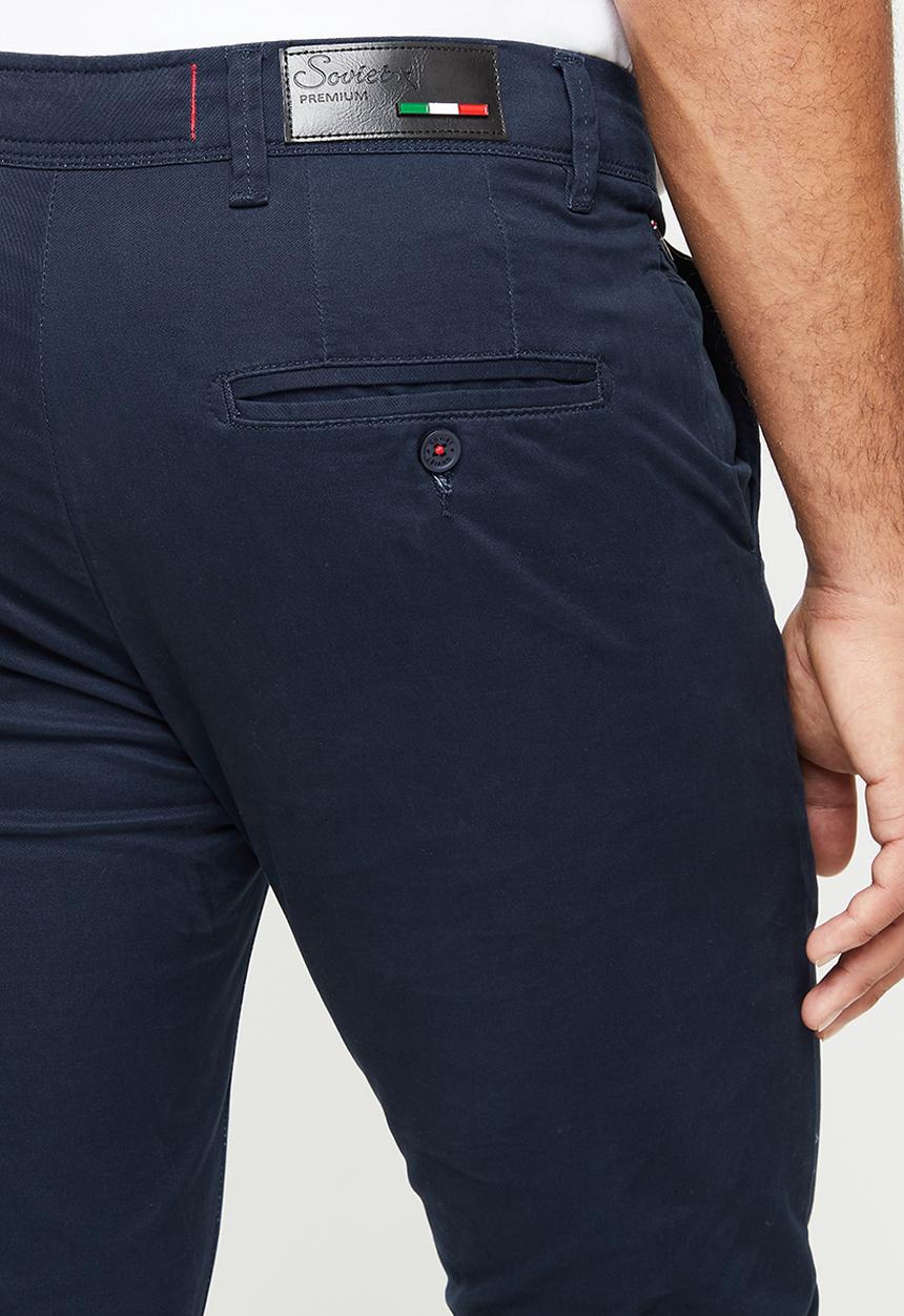 SOVIET - Alfa slim leg fashion chino - navy