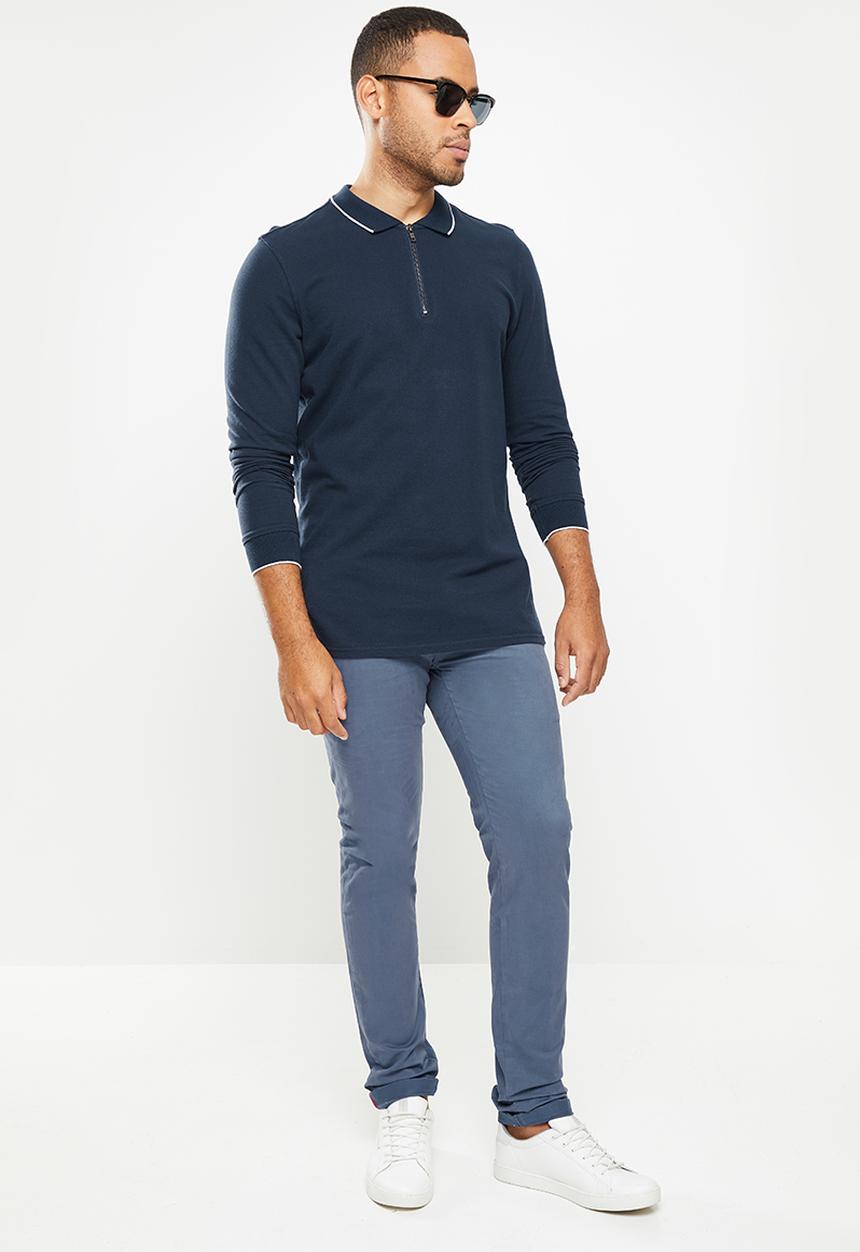 SOVIET - Alfa slim leg fashion chino - blue