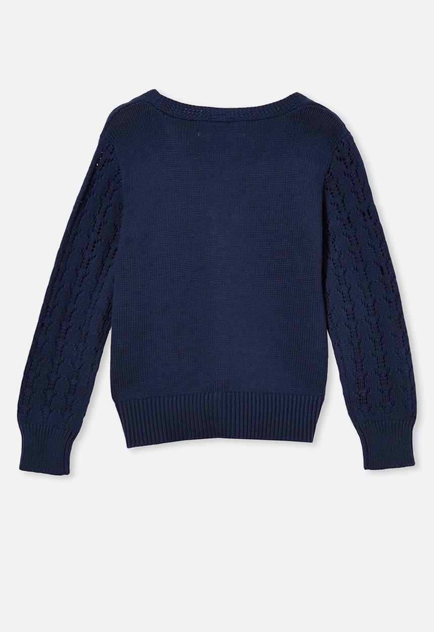 Cotton On - Shae pointelle cardigan - indigo