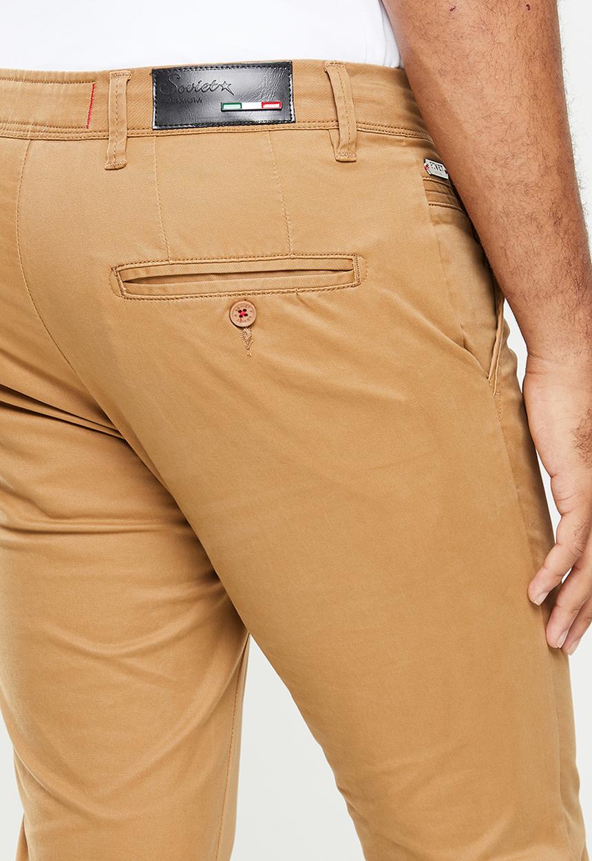 SOVIET - Alfa slim leg fashion chino - beige