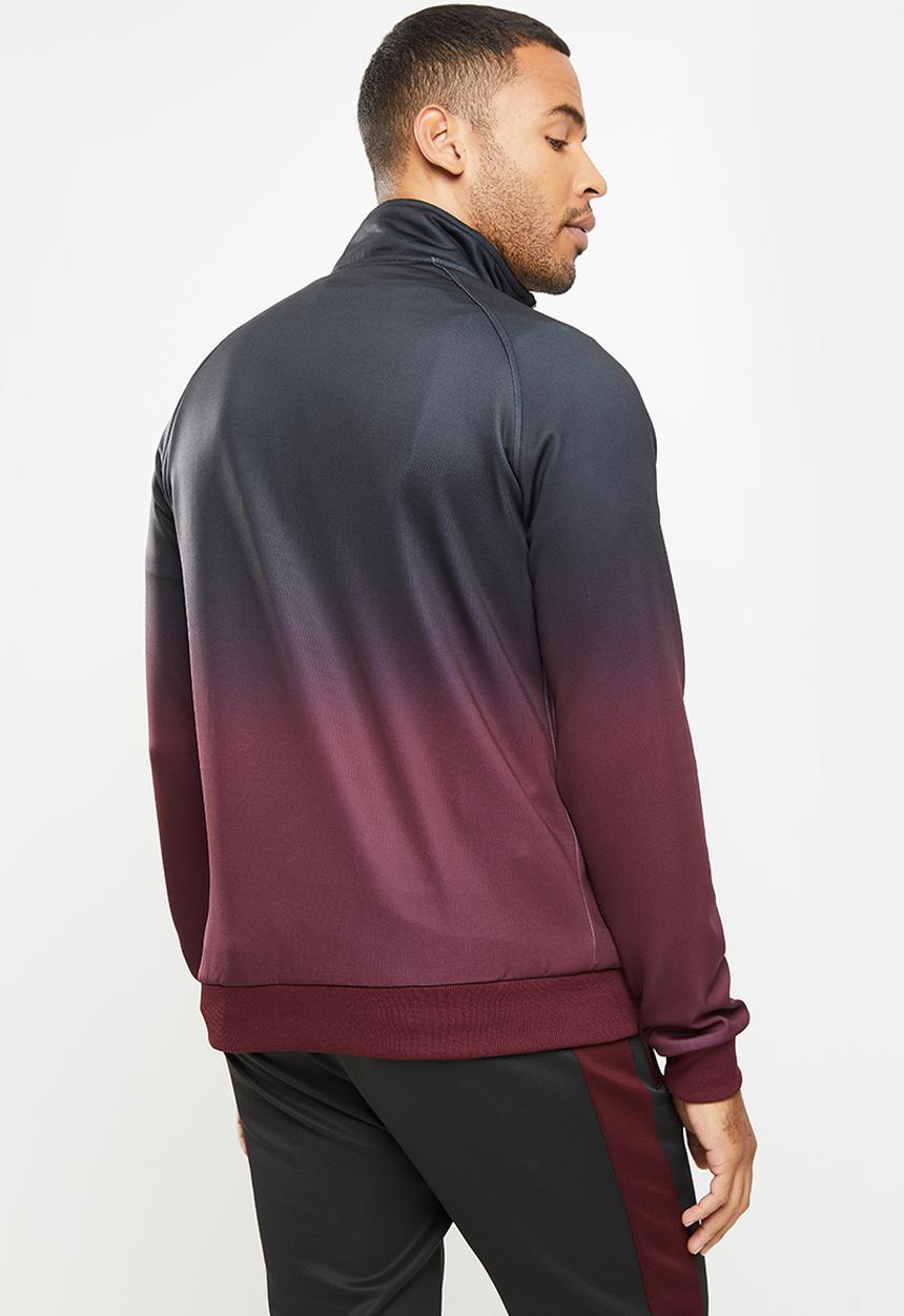 SOVIET - Ike zip through hoody - black & burgundy