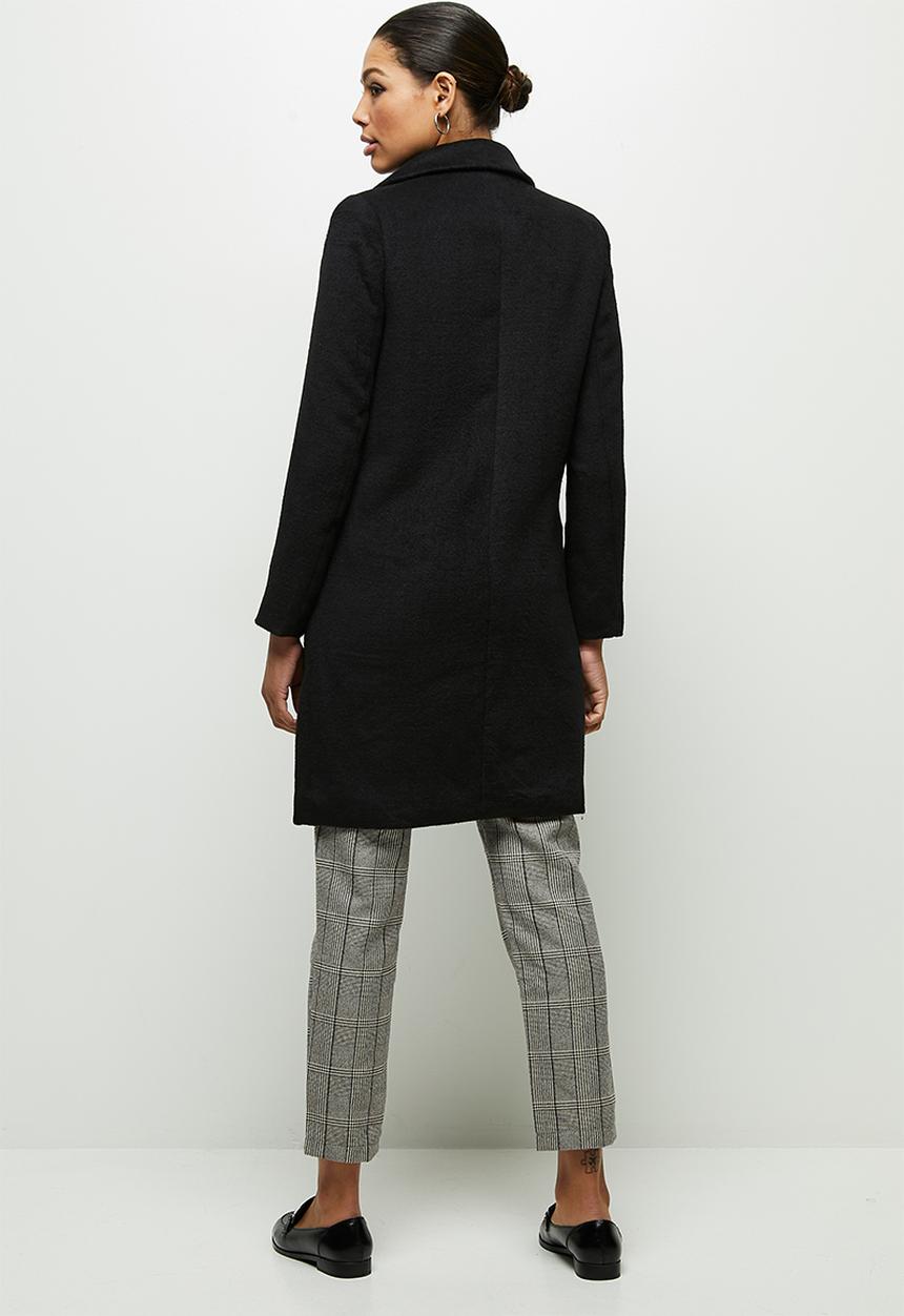 edit - Fuzzy Melton coat - black