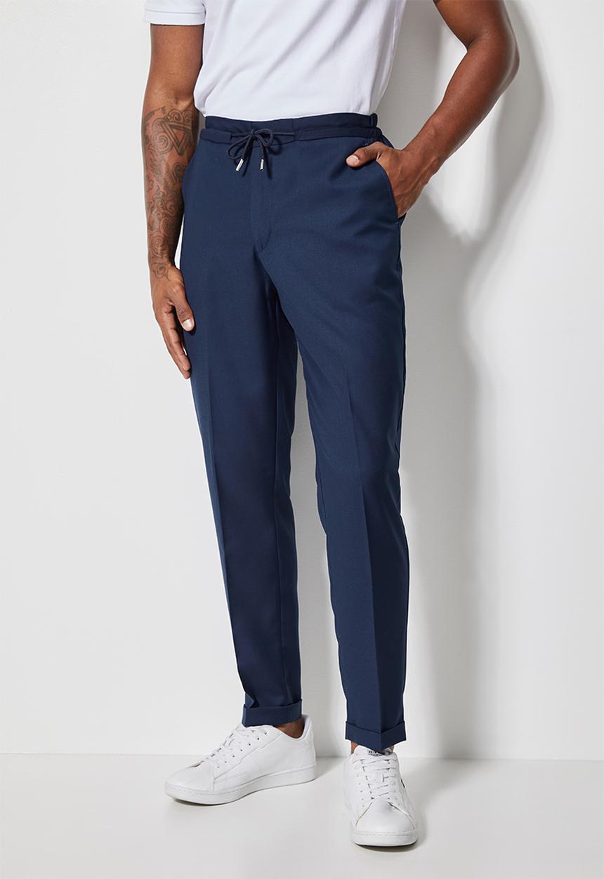Superbalist - Deco elastic waistband tapered trousers - navy